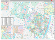 Bergen-Passaic Wall Map Premium Style